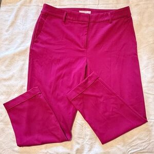 LOFT Fuchsia Straight-Leg Ankle Trousers